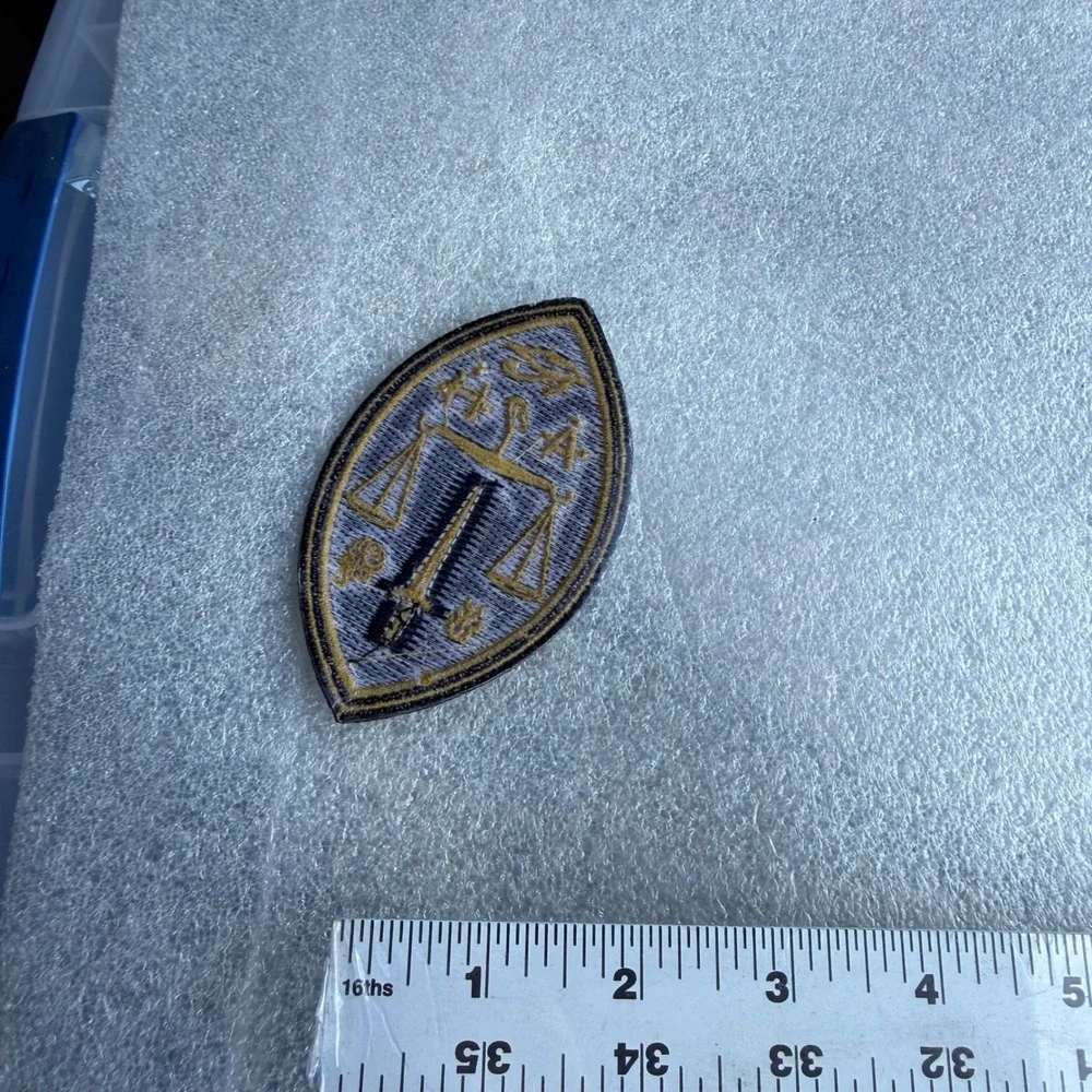 Justice Scales Sword Rose Patch Embroidered Iron On Sew On Emblem Badge